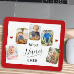 Meilleure calligraphie jamais Nana 5 Photo Rouge<br><div class="desc">Ce tapis de bureau grand-parent offre de l'espace pour 5 photos, vous permettant de présenter des photos préférées de vos petits-enfants. Le design se compose d'une calligraphie de style moderne qui dit : "Best Nana Ever" et est accentué d'une bordure rouge foncé. Ce tapis de bureau est un cadeau parfait...</div>