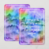 Meilleure Carte d'Affirmation à l'Aquarelle Arc-en (Devant / Derrière)