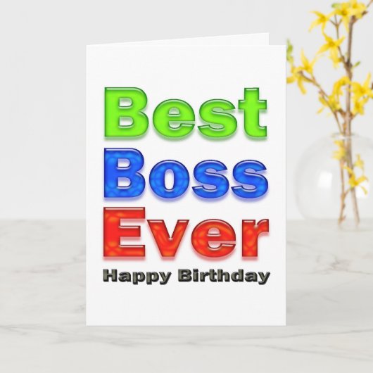 Meilleure carte d'anniversaire Boss Ever pour votr (Fleur jaune)