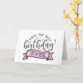 Meilleure carte d'anniversaire jamais rose (Fleur jaune)