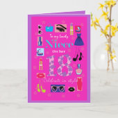 Meilleure carte de 18e anniversaire pour une nièce (Fleur jaune)