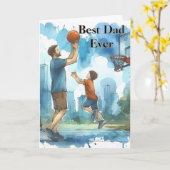 Meilleure carte de basket-ball Fête des pères papa (Fleur jaune)