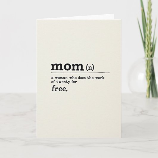 Meilleure Carte de Définition de Maman (Devant)