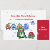 Meilleure carte de dessin de Noël KIWIshes Kiwi (Devant / Derrière)