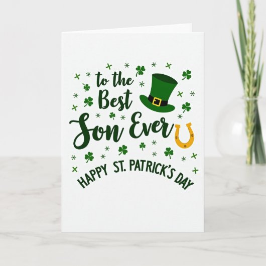 Meilleure Carte de Faux Papier D'or pour Fils (Devant)