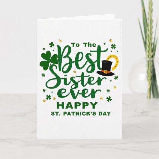 Meilleure carte de la Saint-Patrick pour sœur (Devant)