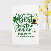 Meilleure carte de la Saint-Patrick pour sœur (Fleur jaune)