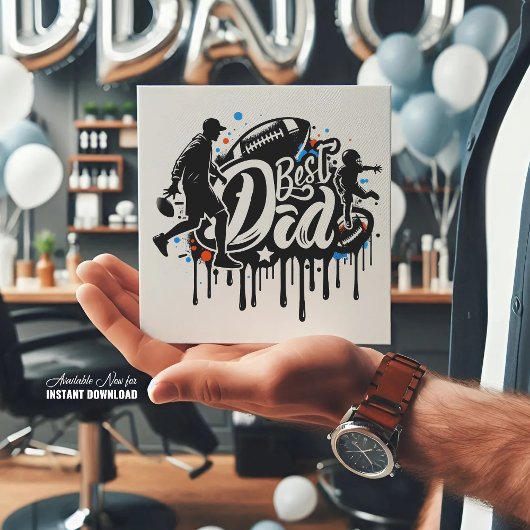 Meilleure carte de Noël graffiti père-fils footbal