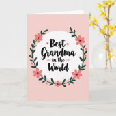Meilleure Carte de Script de Grand-Mère (Fleur jaune)