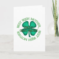 Meilleure carte de vœux pour mère irlandaise (vert