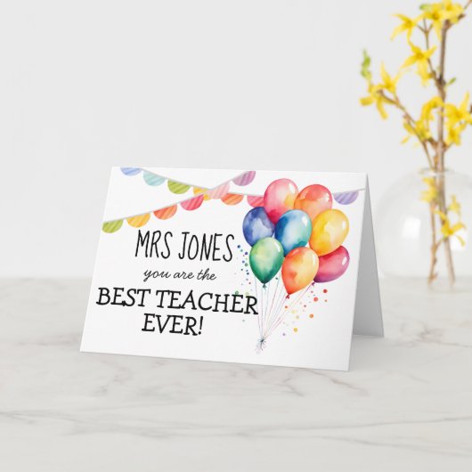 Meilleure carte d'enseignant (Fleur jaune)