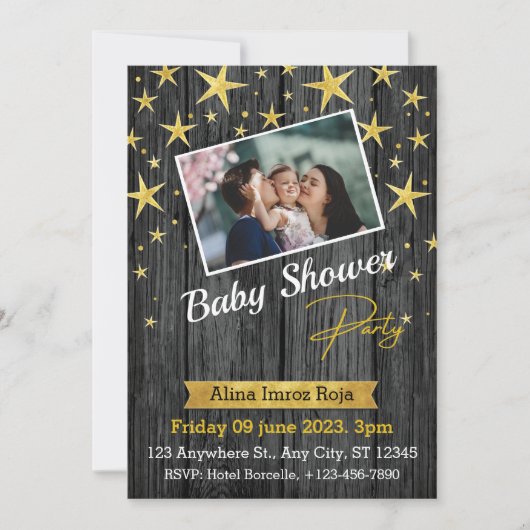 Meilleure carte d'invitation plate pour Baby Showe (Devant)
