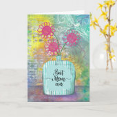 Meilleure carte florale colorée jamais maman (Fleur jaune)