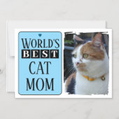 Meilleure carte magnétique bleue photo maman chat (Recto)