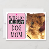 Meilleure carte magnétique rose photo mère ou papa (Recto)