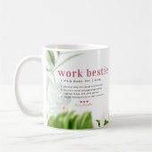 Meilleure Collègue de Travail | Mug de Café avec M (Gauche)