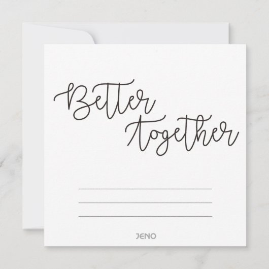 MEILLEURE COMBINAISON Carte de note plate (Dos)