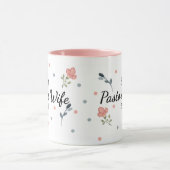 Meilleure femme de pasteur jamais rose florale Mug (Centre)