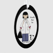 Meilleure femme ornement acrylique vétérinaire (devant)