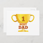 Meilleure Fête des pères papa heureux | Carte post (Devant / Derrière)