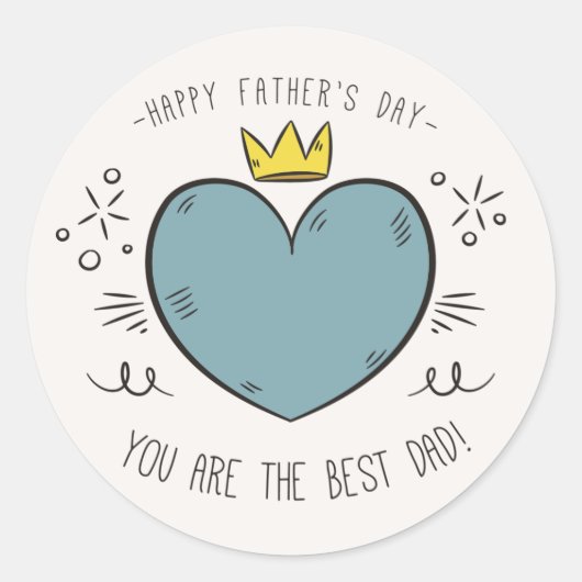 Meilleure Fête des pères papa heureux | Sticker (Devant)