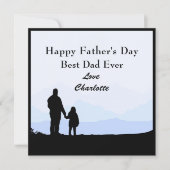 Meilleure fille papa Silhouette Nom carte de Fête (Devant)