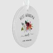 Meilleure grand-mère | Burgundy Boho Floral Photo (devant)