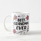 Meilleure grand-mère Jamais florale de café Mug (Gauche)