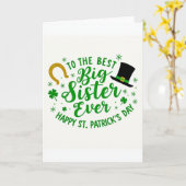 Meilleure Grande Sœur Carte de la Saint-Patrick (Fleur jaune)