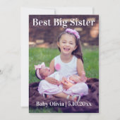 Meilleure grande soeur Nouveau frère Faire-part de (Devant)