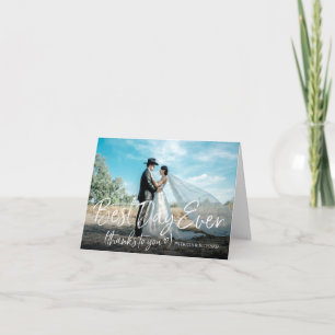 Meilleure journée Chic Mariage Merci Photo
