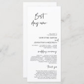 Meilleure journée jamais, Programme de Mariage min (Devant / Derrière)