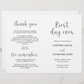 Meilleure journée jamais, Programme pliable Mariag (Devant / Derrière)