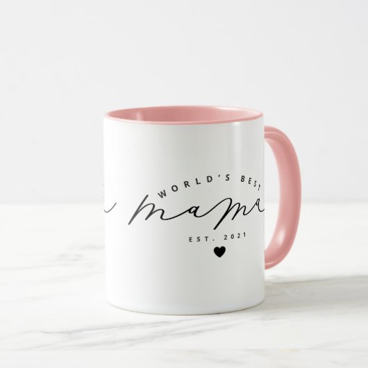 Meilleure Mama Cute Calligraphy Café Mug (Devant droit)