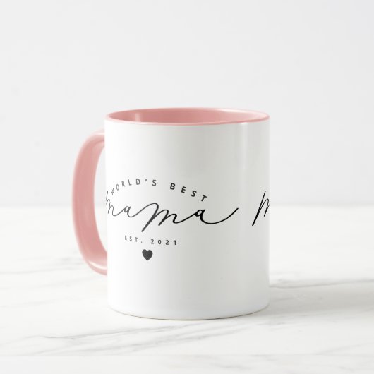 Meilleure Mama Cute Calligraphy Café Mug (Devant gauche)