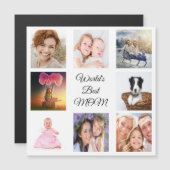 Meilleure maman aimant collage photo blanc magnet (Devant / Derrière)