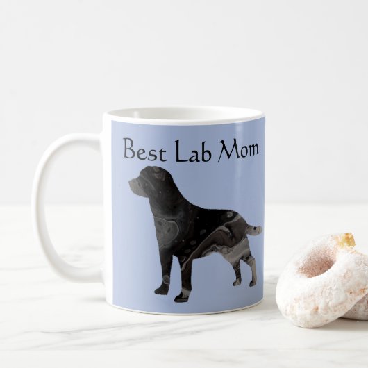 Meilleure Maman Black Lab Mug Personnalisé Labrado (Avec donut)