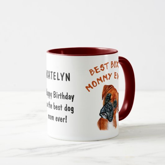 Meilleure maman Boxer jamais coutume Mug (Devant droit)