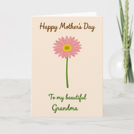 Meilleure Maman Carte à l'Écriture Élégante (Devant)
