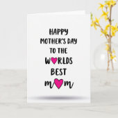 Meilleure Maman Carte de Typographie de Script (Fleur jaune)