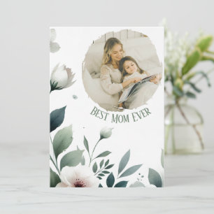 Meilleure Maman - Carte Photo Florale Personnalisé