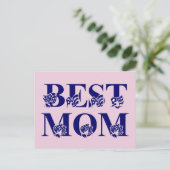 Meilleure Maman Carte Postale avec Texte Drapeau U (Debout devant)