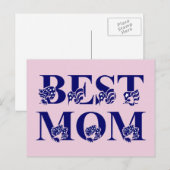 Meilleure Maman Carte Postale avec Texte Drapeau U (Devant / Derrière)