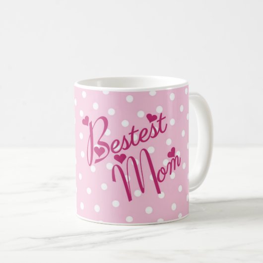 Meilleure maman Coeurs Mug (Devant droit)