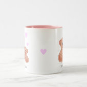 Meilleure Maman & Cœurs sur Mug Café Deux Tons Bla (Centre)