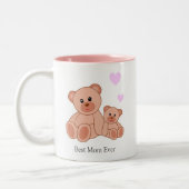 Meilleure maman & Coeurs sur Mug de café blanc à d (Gauche)