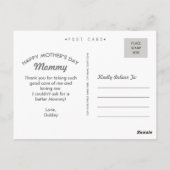 Meilleure Maman Custom Doggie Carte postale Fête d (Dos)