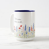 Meilleure maman dans le monde Mug avec Fleur sauva (Devant gauche)