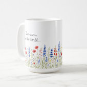 Meilleure maman dans le monde Mug avec Fleur sauva (Devant gauche)