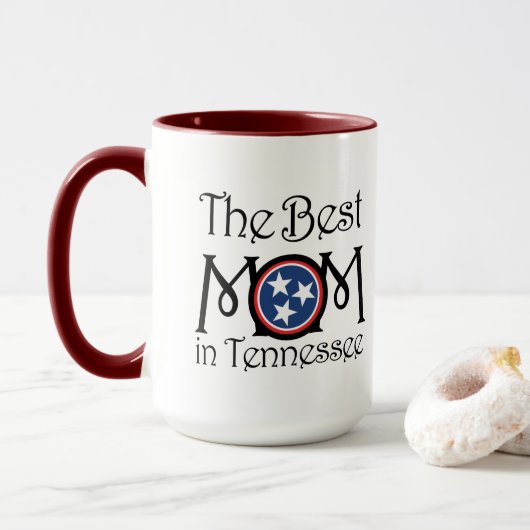 Meilleure maman dans Tennessee Mug 15oz (Avec donut)